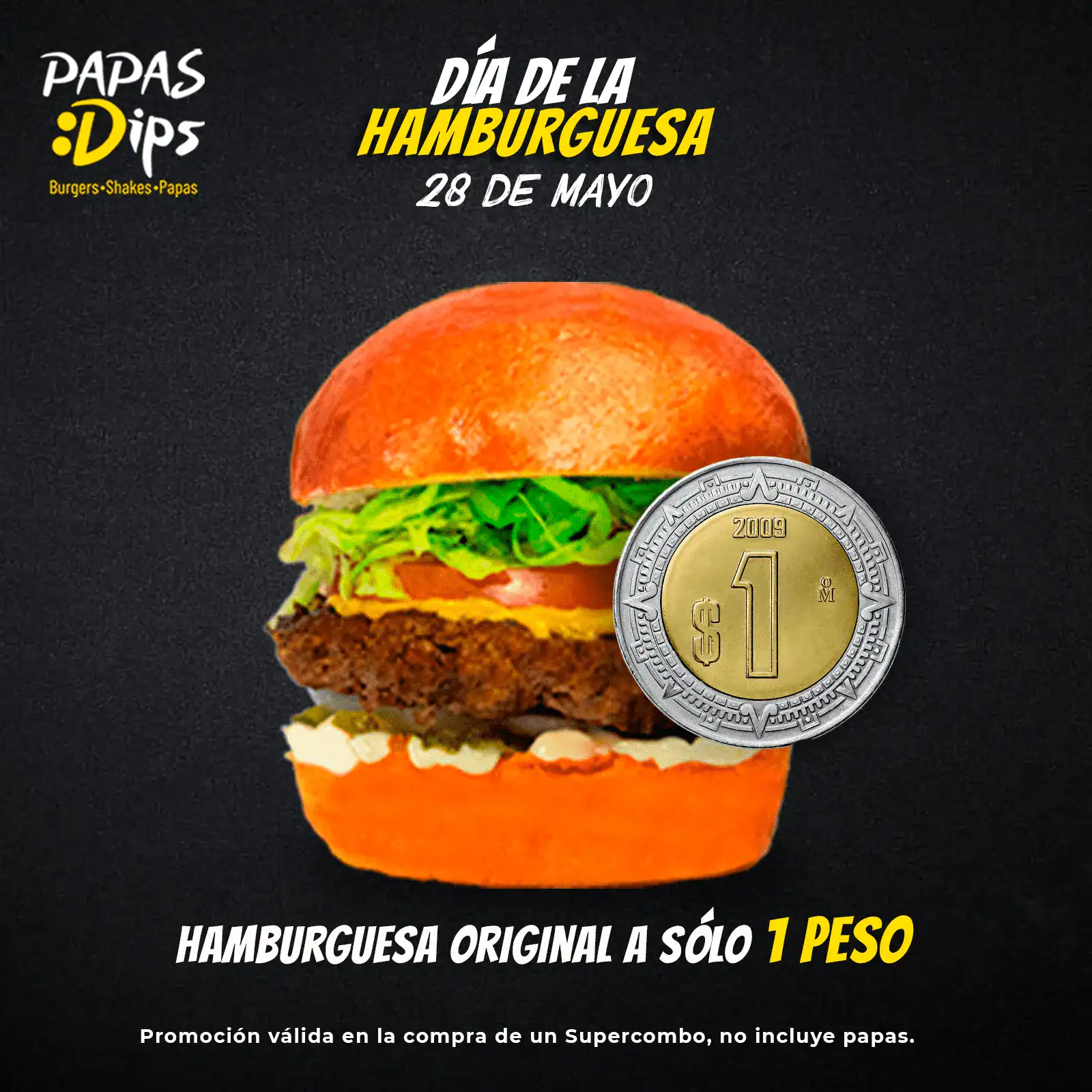 dia de la hamburguesa 1 peso